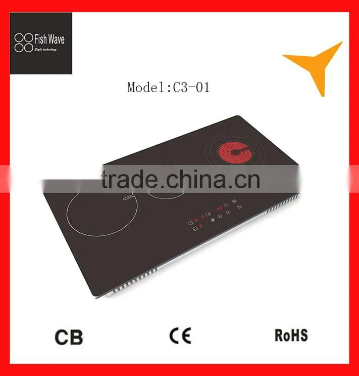 5000W 3 burner ceramic and induction hob home appliances