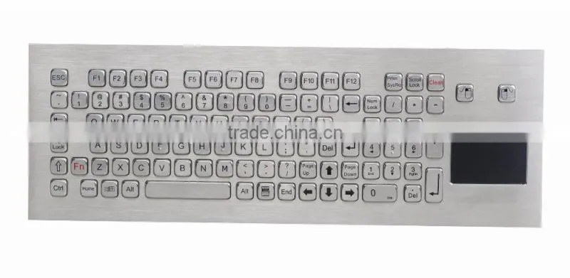 Compact Format IP65 Metal Keyboard with Trackball and function keys