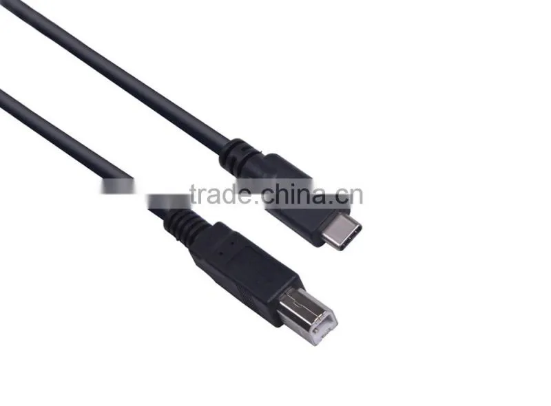 2016 High Quality USB 3.1 Type C male to USB 2.0 B Type Male Printer Cable