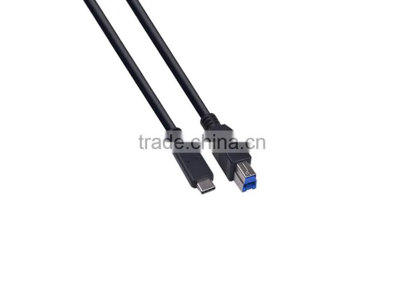 2016 High Quality USB 3.1 Type C male to USB 3.0 B type Male Printer Cable,Black PVC Jacket