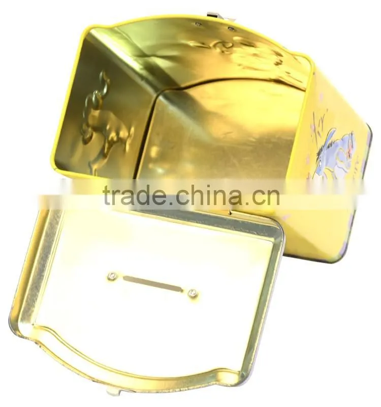 Coin bank box with lock and key for saving money