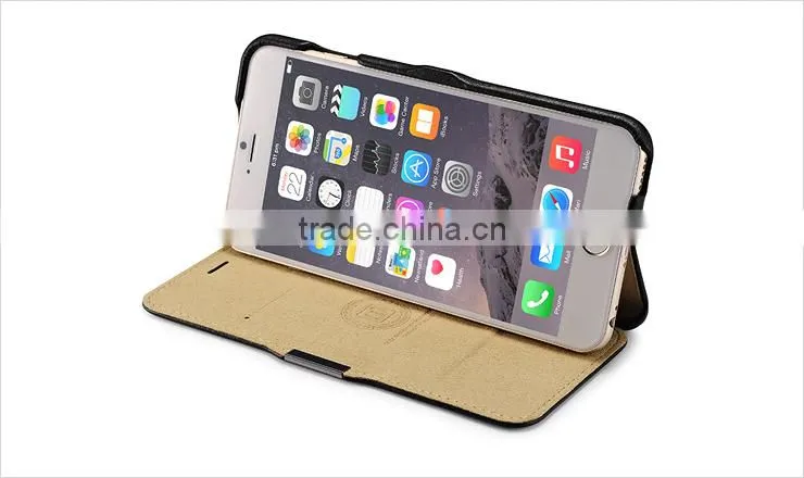 for iPhone6 plus 5.5 inch leather case,icarer genuine leather walet case with stand function