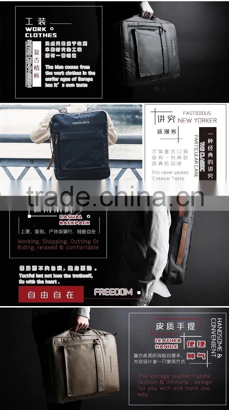 High Quality School Laptop Bag Tactical Vintage Backpack With Carry Handle