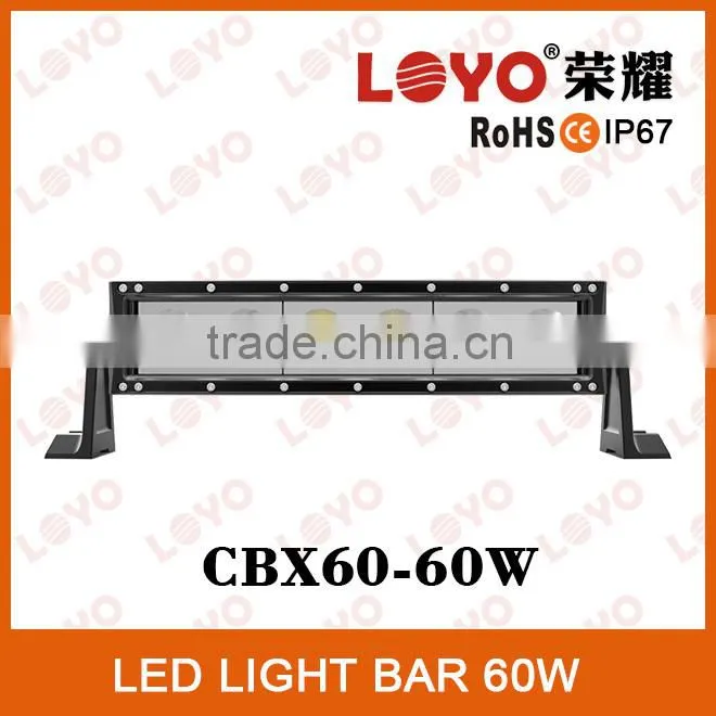 Hottest 12V High Lumen New Curved Single Row LED Bar IP67 60w LED Light Bar For Trucks Curved LED Bar