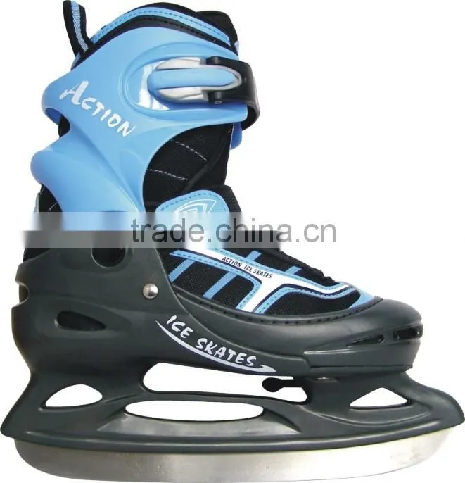 wholesale adjustable pvc leather pink ice hockey skates