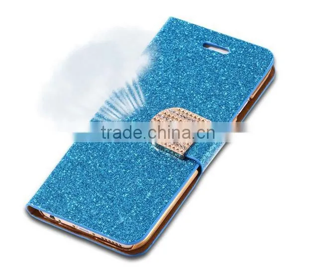 Bling Flip Shiny Diamond Deluxe Wallet Leather cover Case for iphone 6 Diamond Bling PU Leather Flip Cover