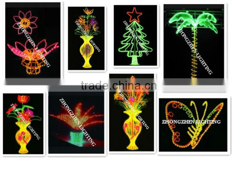 Colorful rope light LED 3D decor motif light