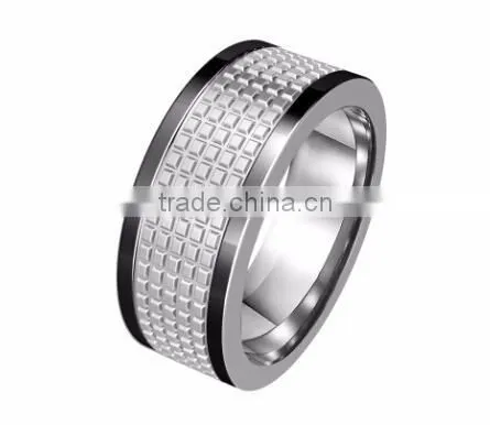 Black plating titanium jewelry men's ring , Tungsten carbide rings for men