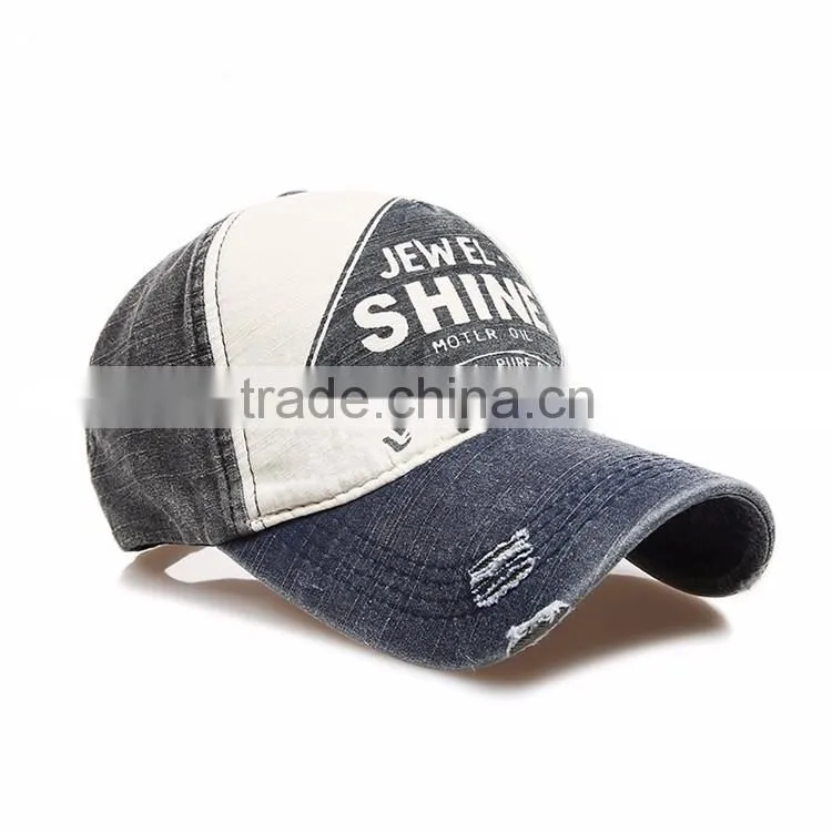 Custom wholesale newhattan hats plain denim 5-panel baseball caps hats for man