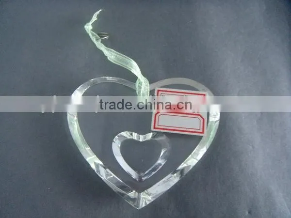 Hanging Crystal Christmas Decoration, Crystal Heart Shape Decoration