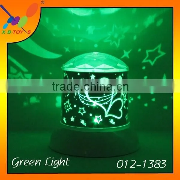 Hot selling New Year Gift Rotating Projection Light LED Change colors Projector Night Light with 4 pcs Batteries or USB Line