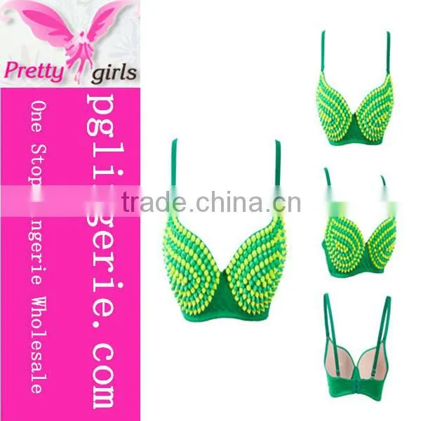 Sexy Ladies Bra Studs Punk Push-Up Bra Spikes