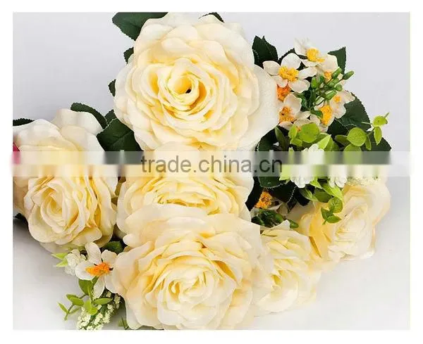 Decorative artificial table flowers/newest artificial rose flower