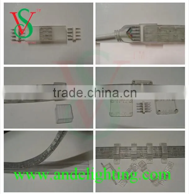 Top quality 4 wires flat 220V led rope light decoration light