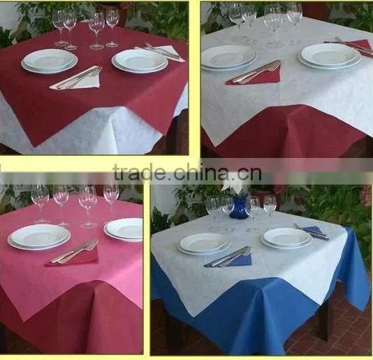 Food grade pp disposable TNT tablecloth/ table cover with low price, China factory