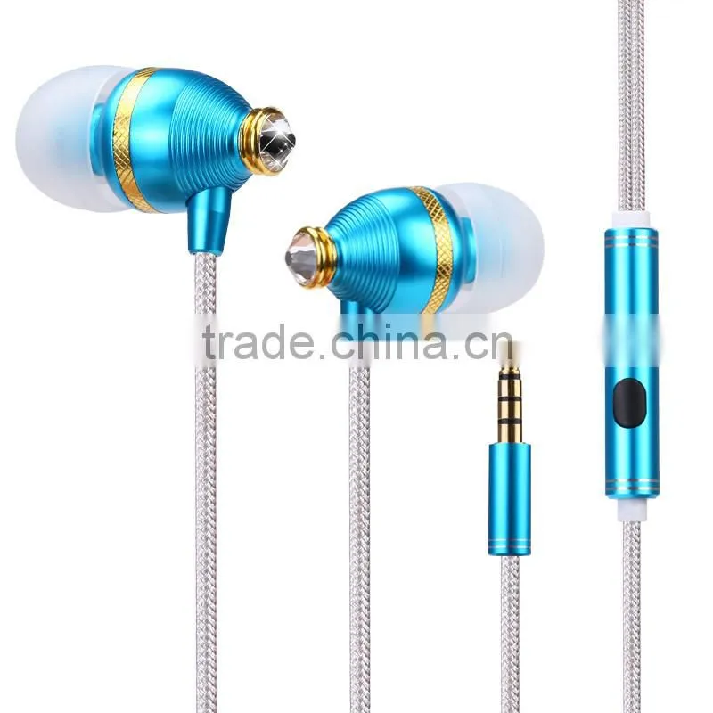 Factory Good Quality BENWIS EMP 100 Diamond Design Wired Earphone for iPhone,for iPad, for Samsung mobile phone Earphone with Mi