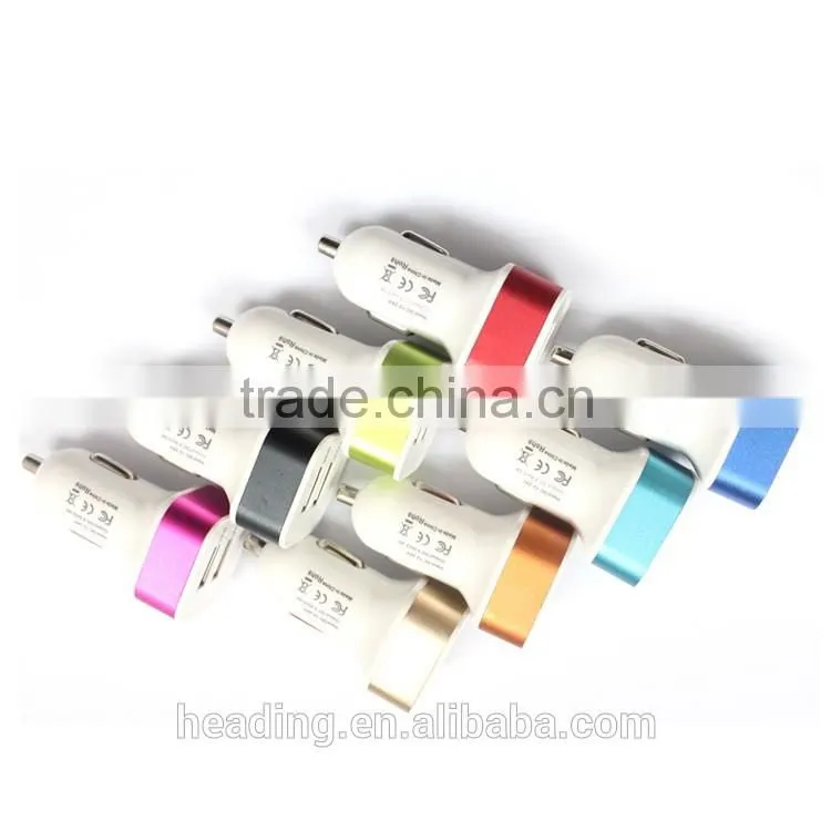 Factory wholesale 12V 2A/1A car charger both for Iphone and Andorid phone