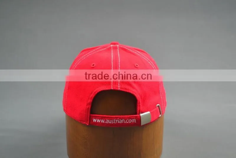 Red promotional baseball caps