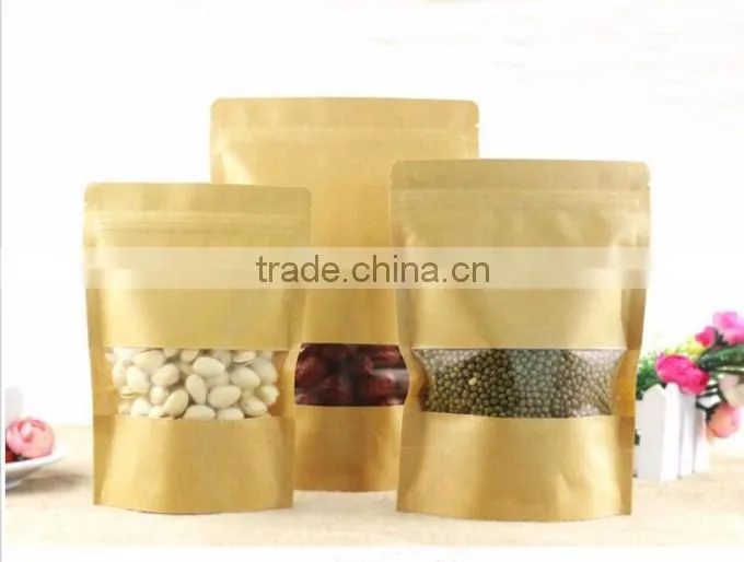 High Barrier Kraft Paper Stand up Zipper Coffee Pouch Bags with Aroma Degassing Valve