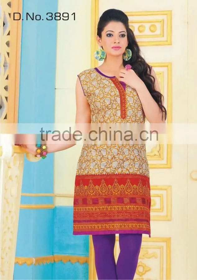 Fancy printing long dress tunics
