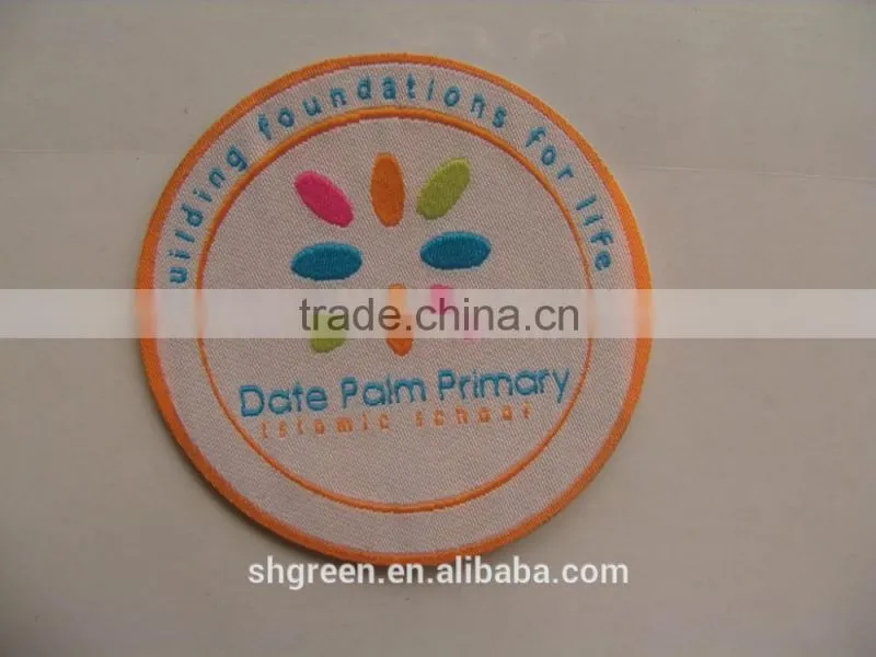 custom flag design woven patch with sewing lines