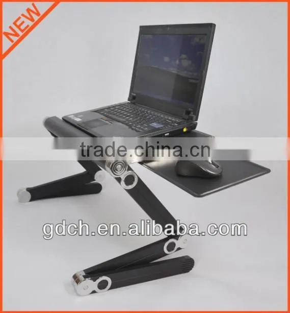 New products modern aluminium folding bedside computer stand with mouse pad