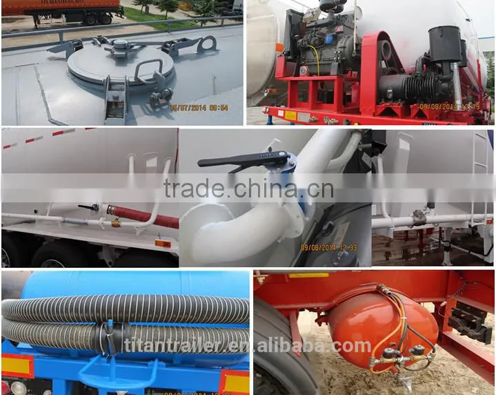 New Air Compressor 3 Axles 45 CBM Cement truck powder semi trailer for sale