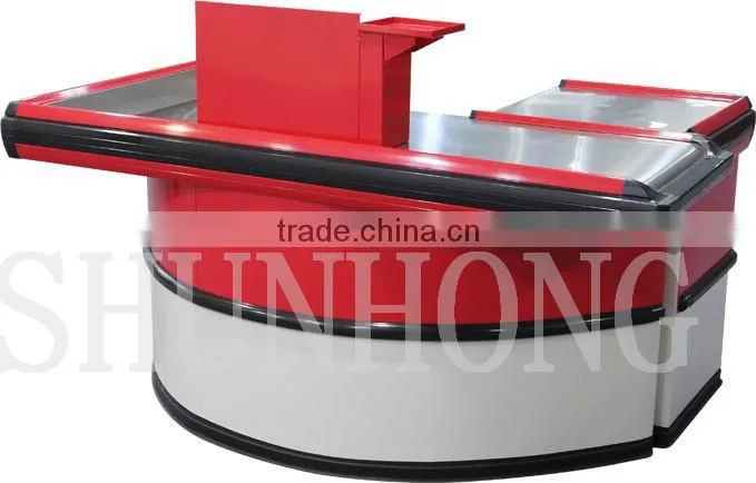 Round Corner Checkout Counter with Keyboard holder
