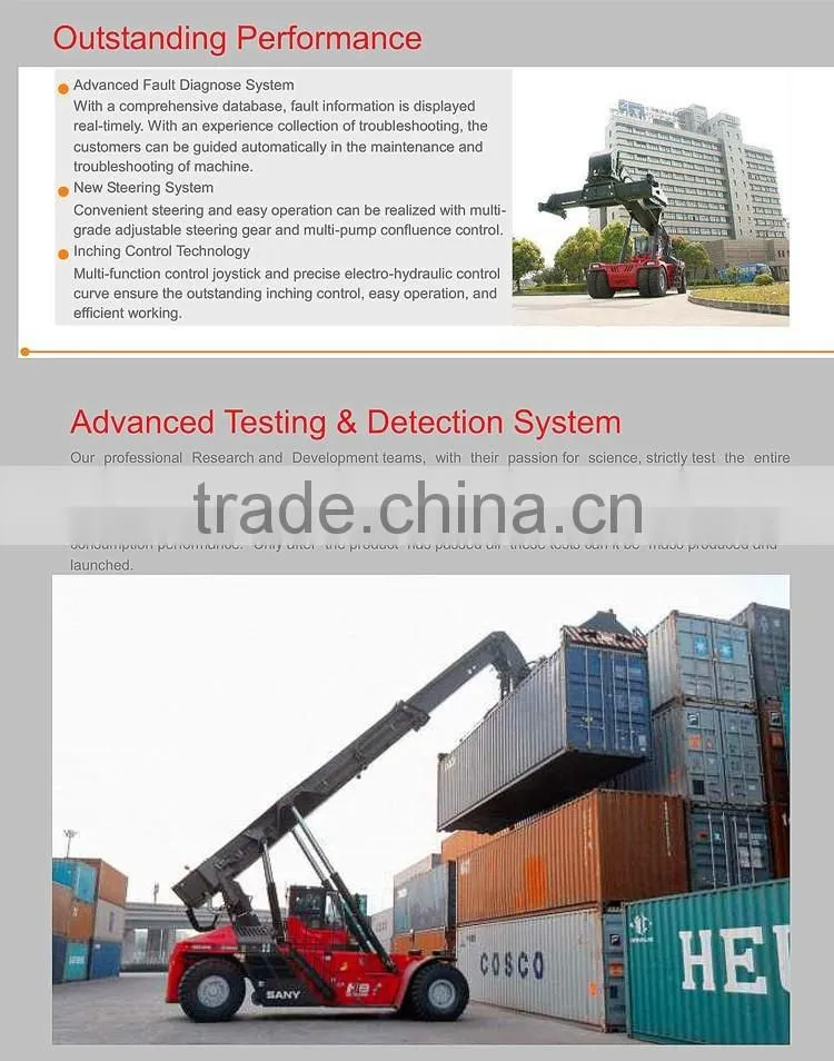 SANY SRSC45C2 45 Tons New Condition and ISO9001 heavy duty Reach Stacker for Containers
