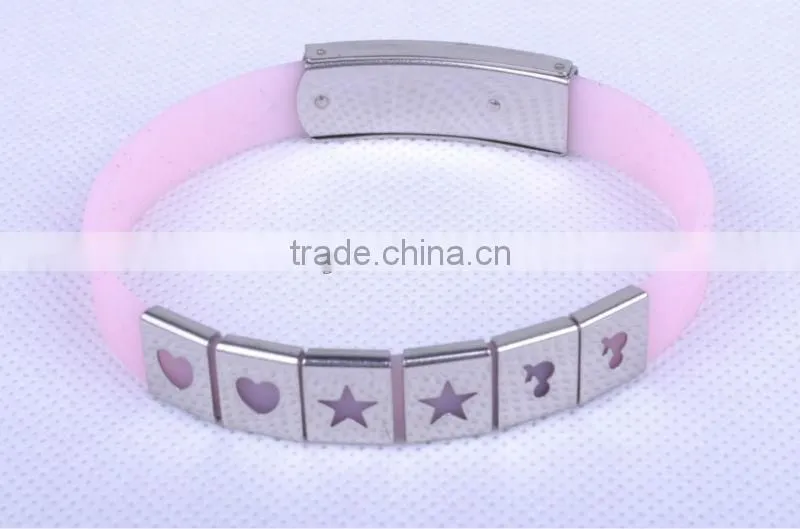 silicone bracelet with metal