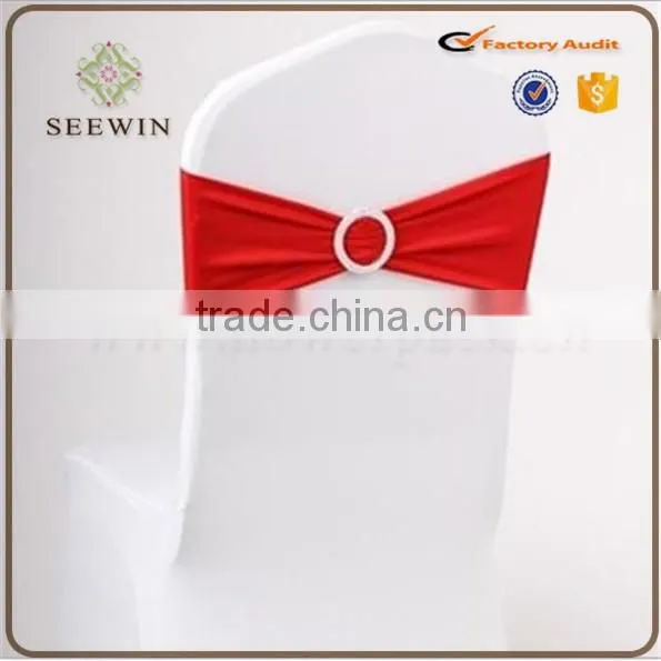 2016 Wholesale Spandex Chair Cover Bands With Round Buckle Spandex Chair Sash for wedding