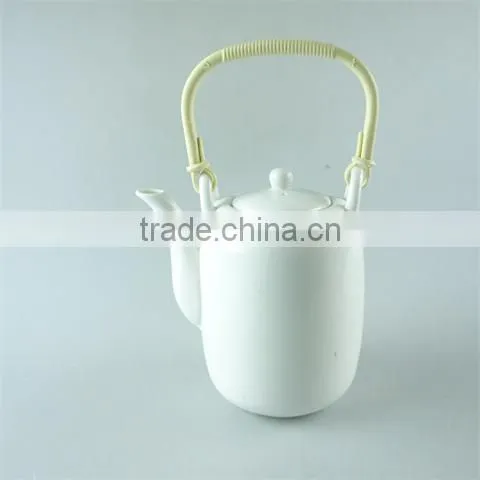 Unique shape Porcelain teapot coffee pot with decal and gold line in stock