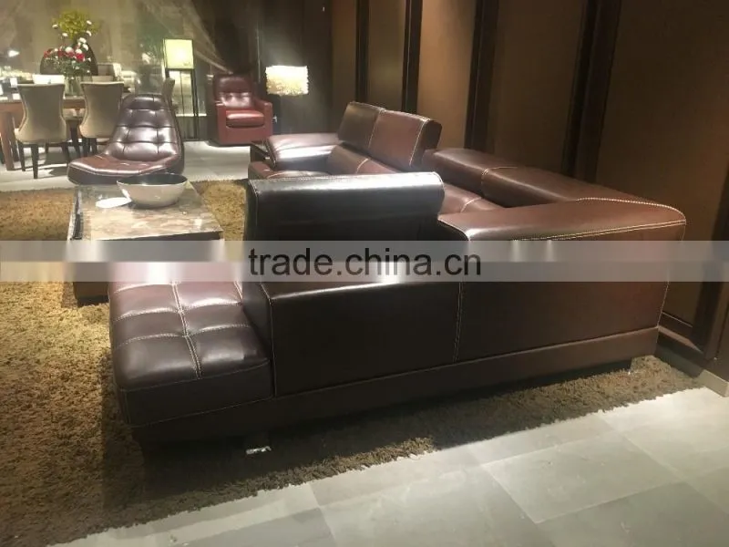 New design high quality top grain leather sofa fashion furniture modern KD-S1808
