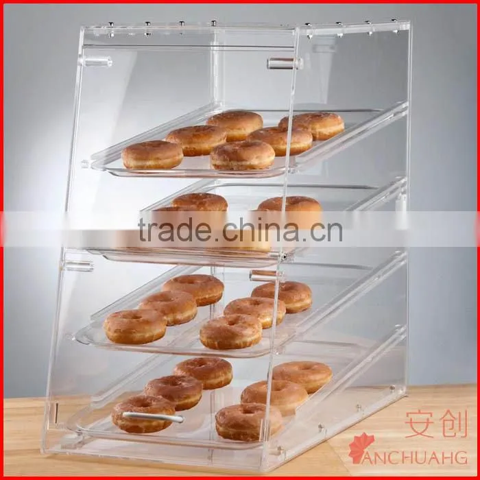 Stackable Square Acrylic Display Case with Front Door bakery showcase