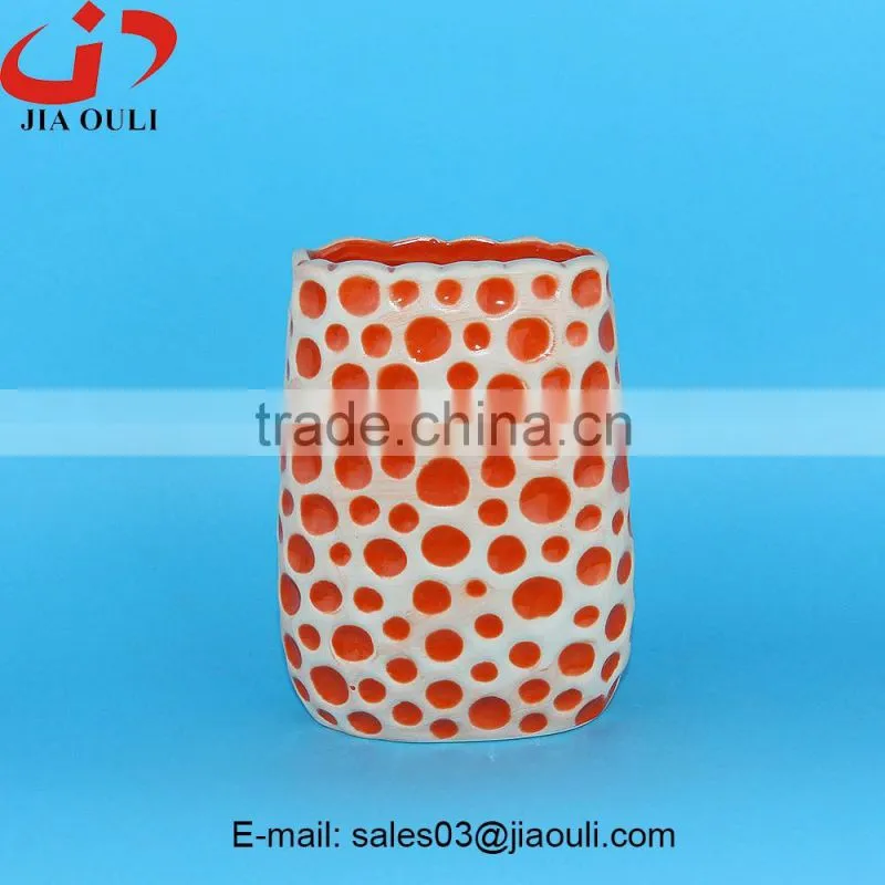2016 hot sale new home decoration piebald ceramic flower vase