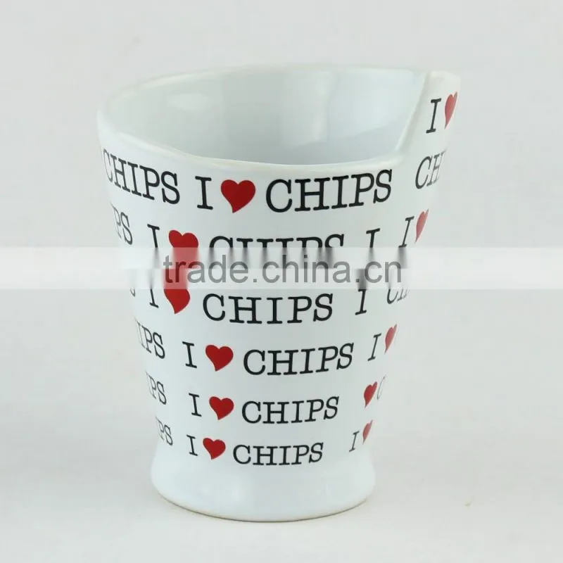 Eco-friendly Certification Ceramic chip cone cup