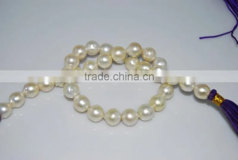 Grade A 12-13mm white round south sea pearl strands