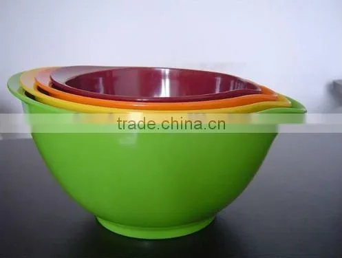 4 pcs bowl set/plastic bowl set/4pcs melamine salad mixing bowl