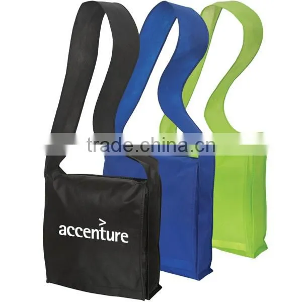 Non-Woven Messenger Tote Bag with Velcro Closure