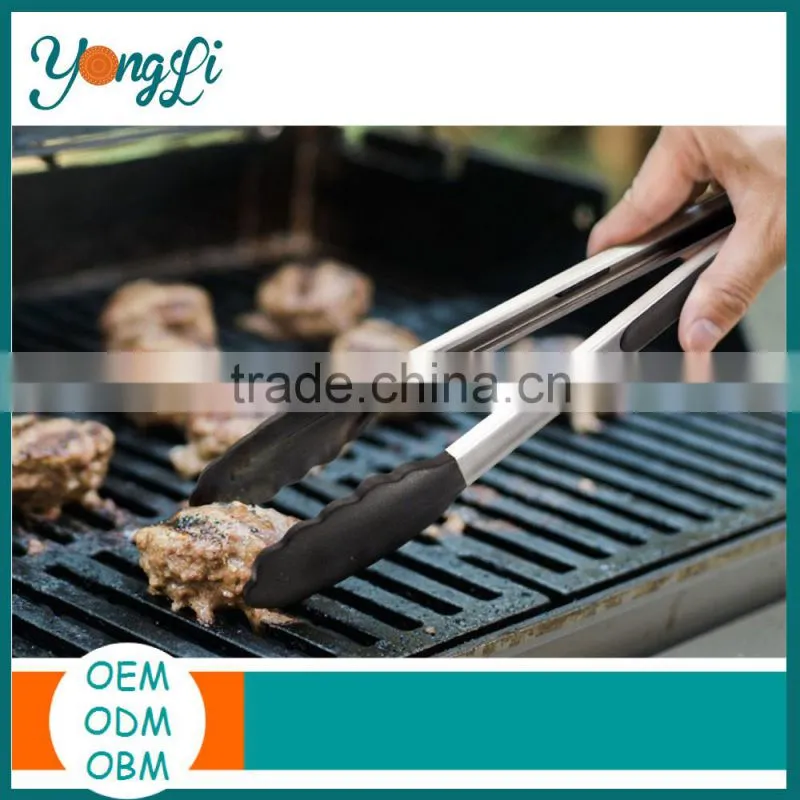 Tongs with Lock Grip Serving Stainless Steel for Beaker Scissor/Cake/Salad/BBQ Meat Tongs