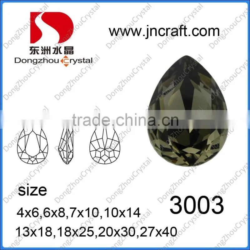 DZ-3003 Light Topaz and AB Pear Drop Fancy Stone with claw