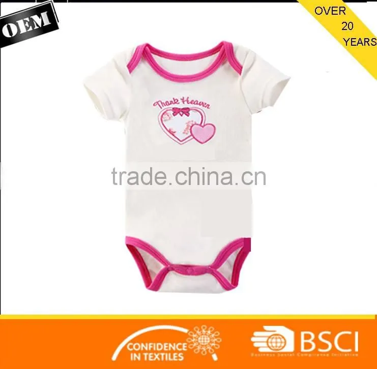 New design White Baby Romper With Custom Logo Pattern Printing with high quality