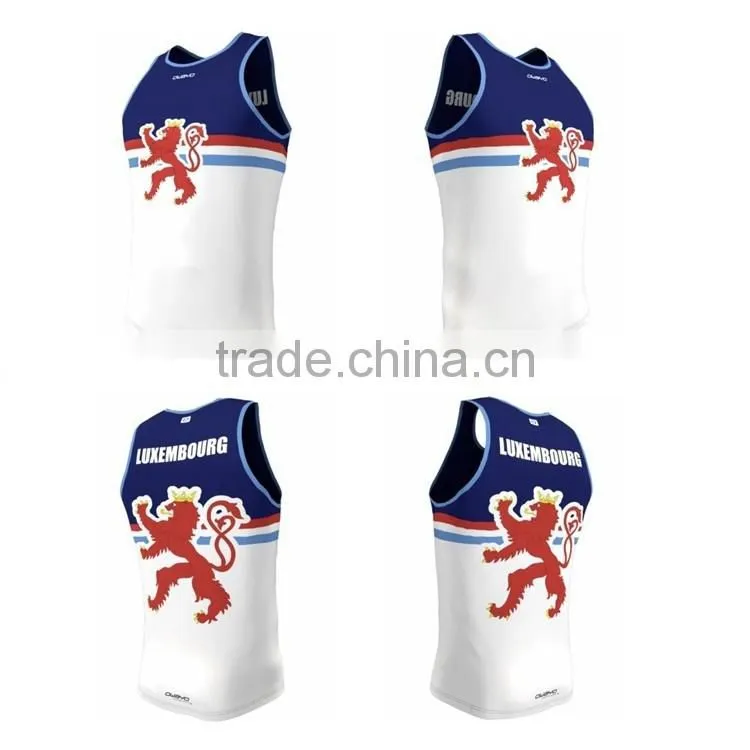 Custom gym tank top of running team no sleeve cool sports singlet/vest for men