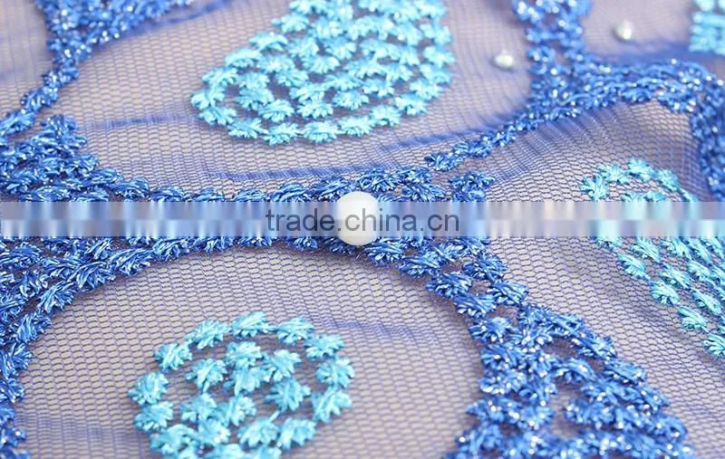 100% High Quality African Guangzhou Lace Fabric Tulle Lace Fabric Multi Color
