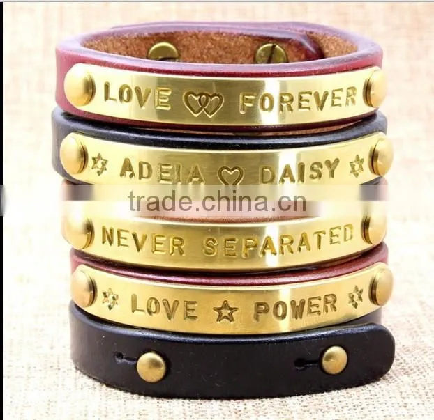 Mens snake leather bracelets,PU leather bracelets,custom logo magnetic bracelet