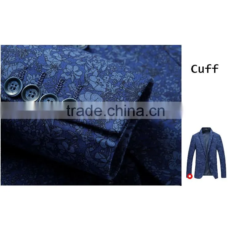 Wholesale Fashion Men'S Printed Suit Polyester Jacket Blzer Made In China