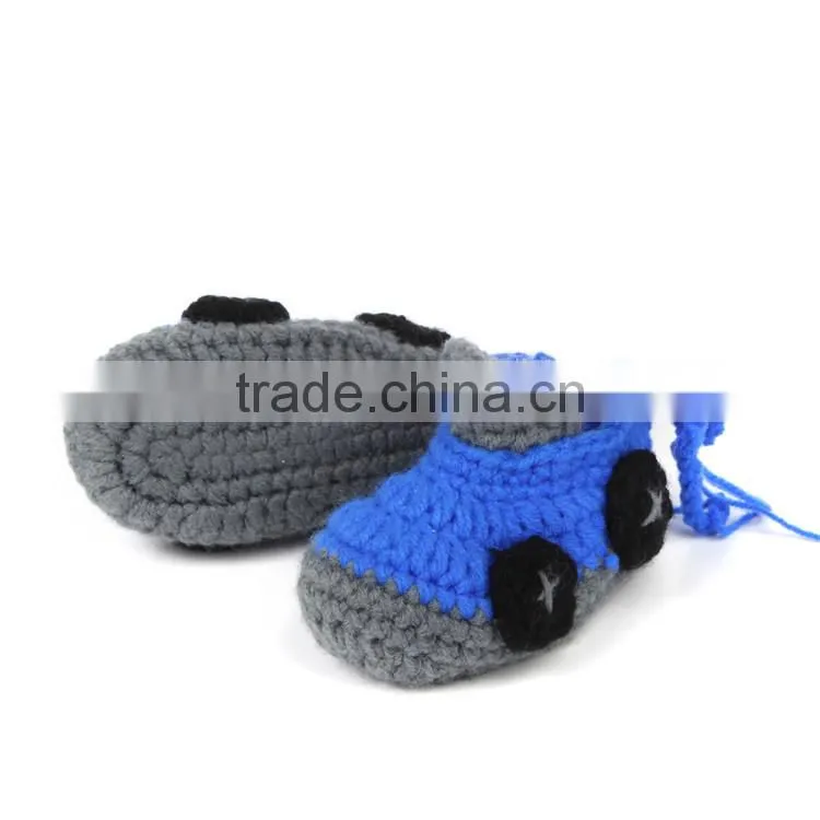 Cartoon Cars Style Handmade Crochet Baby Boy Shoes