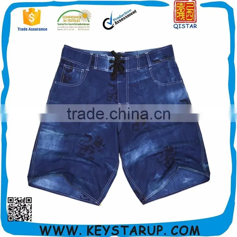Men Hawaiian Beach Shorts Gradient Printed Polyester Men Beach Short
