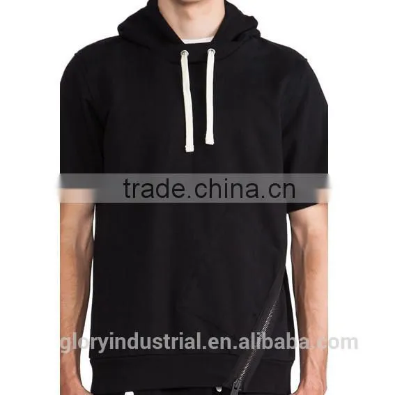 wholesale blank pullover half sleeve hoodies