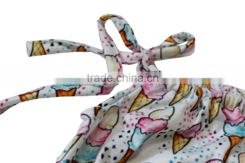 Toddler girls ice cream printed swim wear boutique one piece baby swim clothes 2017 summer